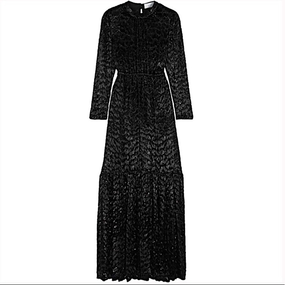 A.L.C. Black Lace Long Sleeve Maxi Dress - Picture 4 of 10